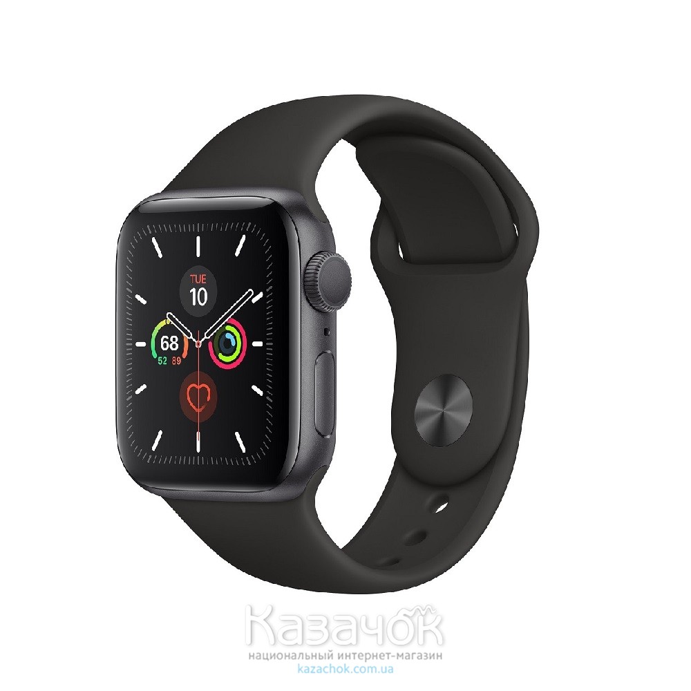 Смарт-часы Apple Watch Series 5 GPS 44mm Space Grey Aluminium Case with Black Sport Band (MWVF2)