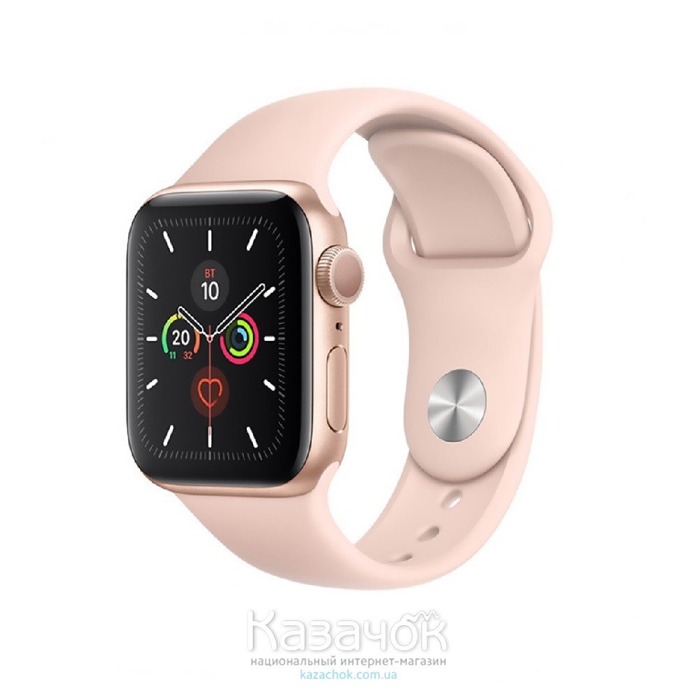 Смарт-часы Apple Watch Series 5 GPS 40mm Gold Aluminium Case with Pink Sand Sport Band (MWV72)