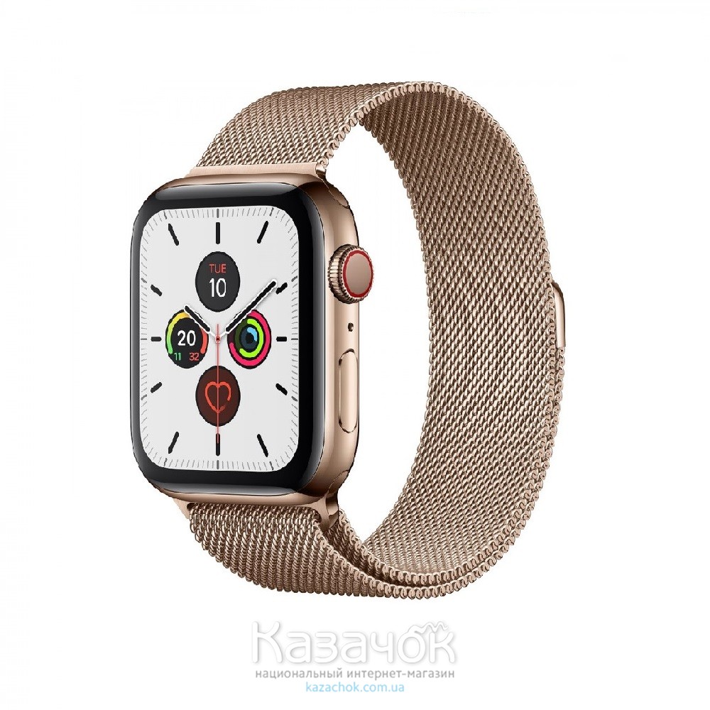 Смарт-часы Apple Watch Series 5 GPS+LTE 44mm Gold Stainless Steel Case with Gold Milanese Loop (MWW62, MWWJ2)