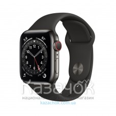 Apple Watch Series 6 GPS + Cellular 40mm Graphite Stainless Steel Case with Black Sport Band (M06X3)