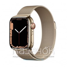 Apple Watch Series 7 GPS + Cellular 45mm Gold Stainless Steel Case with Gold Milanese Loop (MKJY3/MKJG3)