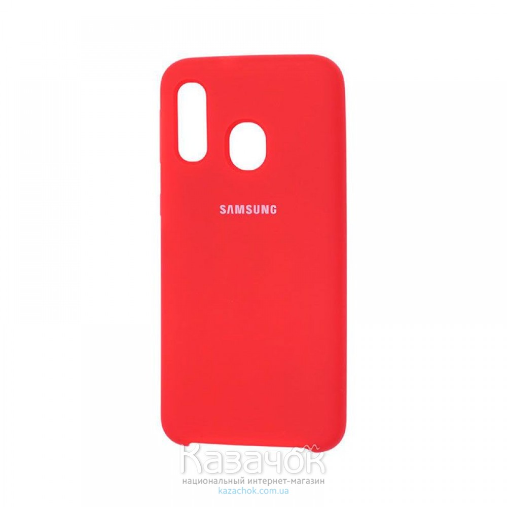 Силиконовая накладка Silicone Case для Samsung A40 2019 A405 Red