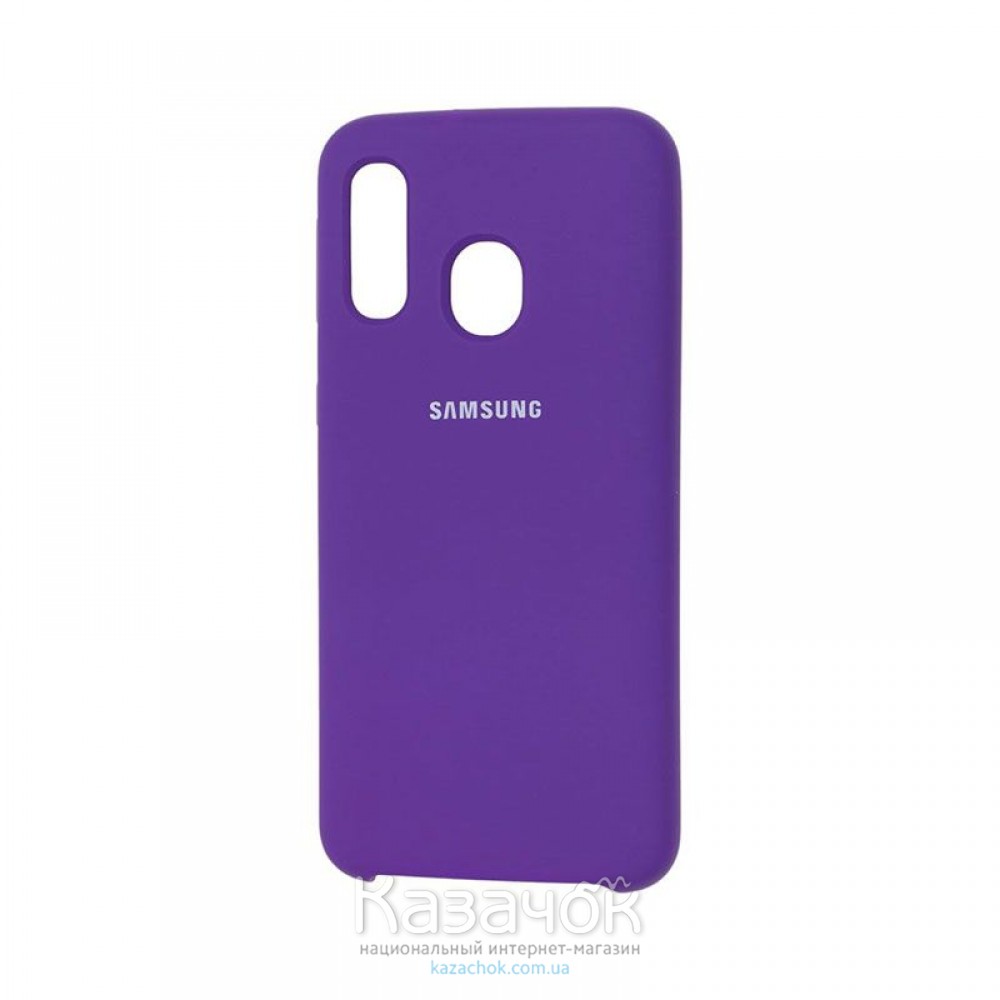 Силиконовая накладка Silicone Case для Samsung A40 2019 A405 Violet