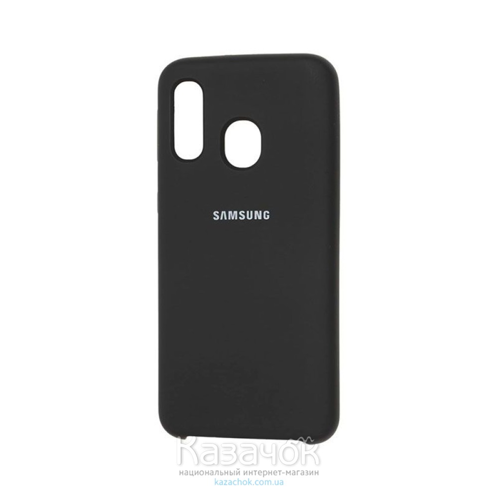 Силиконовая накладка Silicone Case для Samsung A40 2019 A405 Black