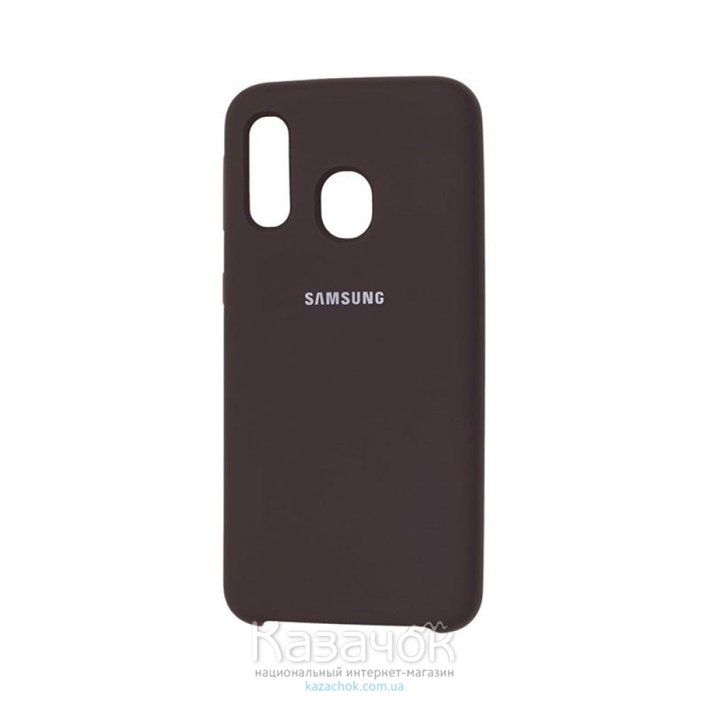 Силиконовая накладка Silicone Case для Samsung A30 2019 A305 Brown