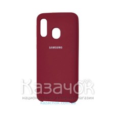 Силиконовая накладка Silicone Case для Samsung A40 2019 A405 Maroon