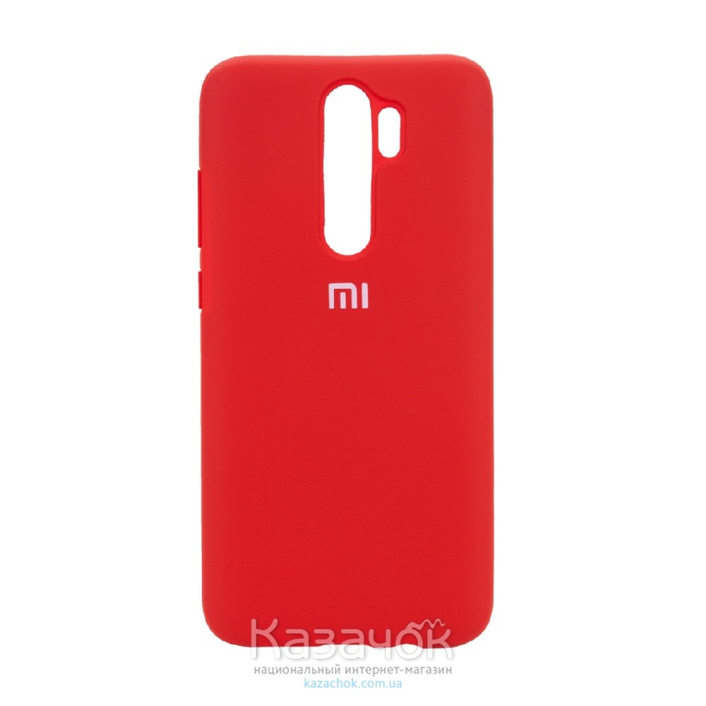 Силиконовая накладка Silicone Case для Xiaomi Redmi Note 8 Pro Red