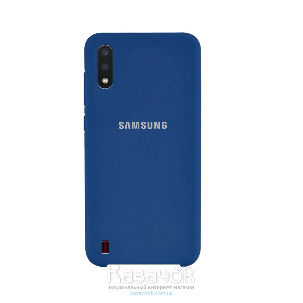 Силиконовая накладка Silicone Case для Samsung A01 2020 A015 Navy Blue