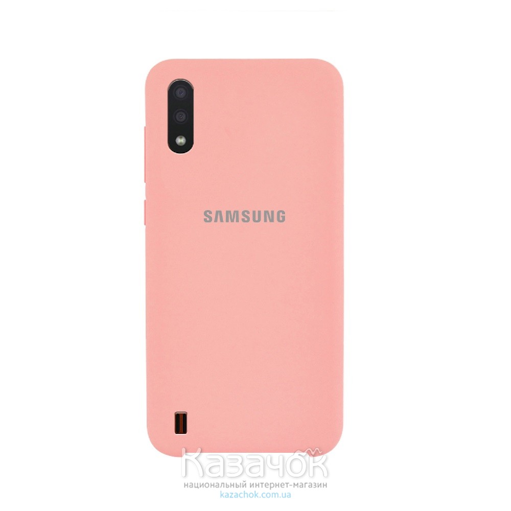 Силиконовая накладка Silicone Case для Samsung A01 2020 A015 Peach