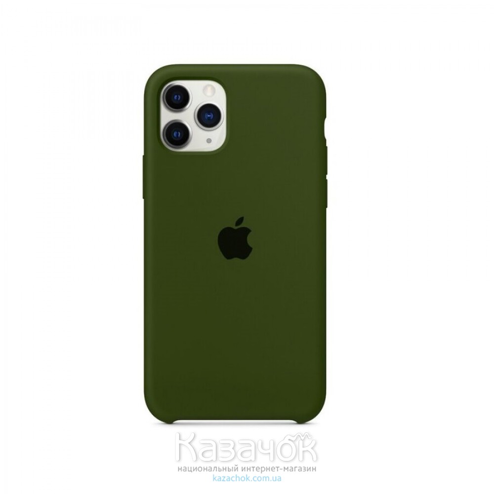Силиконовая накладка Silicone Case для iPhone 11 Pro Max Green Army