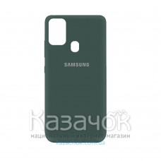 Силиконовая накладка Silicone Case для Samsung A21s 2020 A217 Dark Green