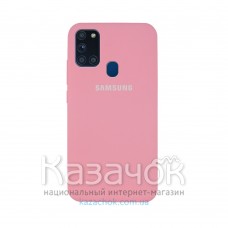 Силиконовая накладка Silicone Case для Samsung A21s 2020 A217 Pink
