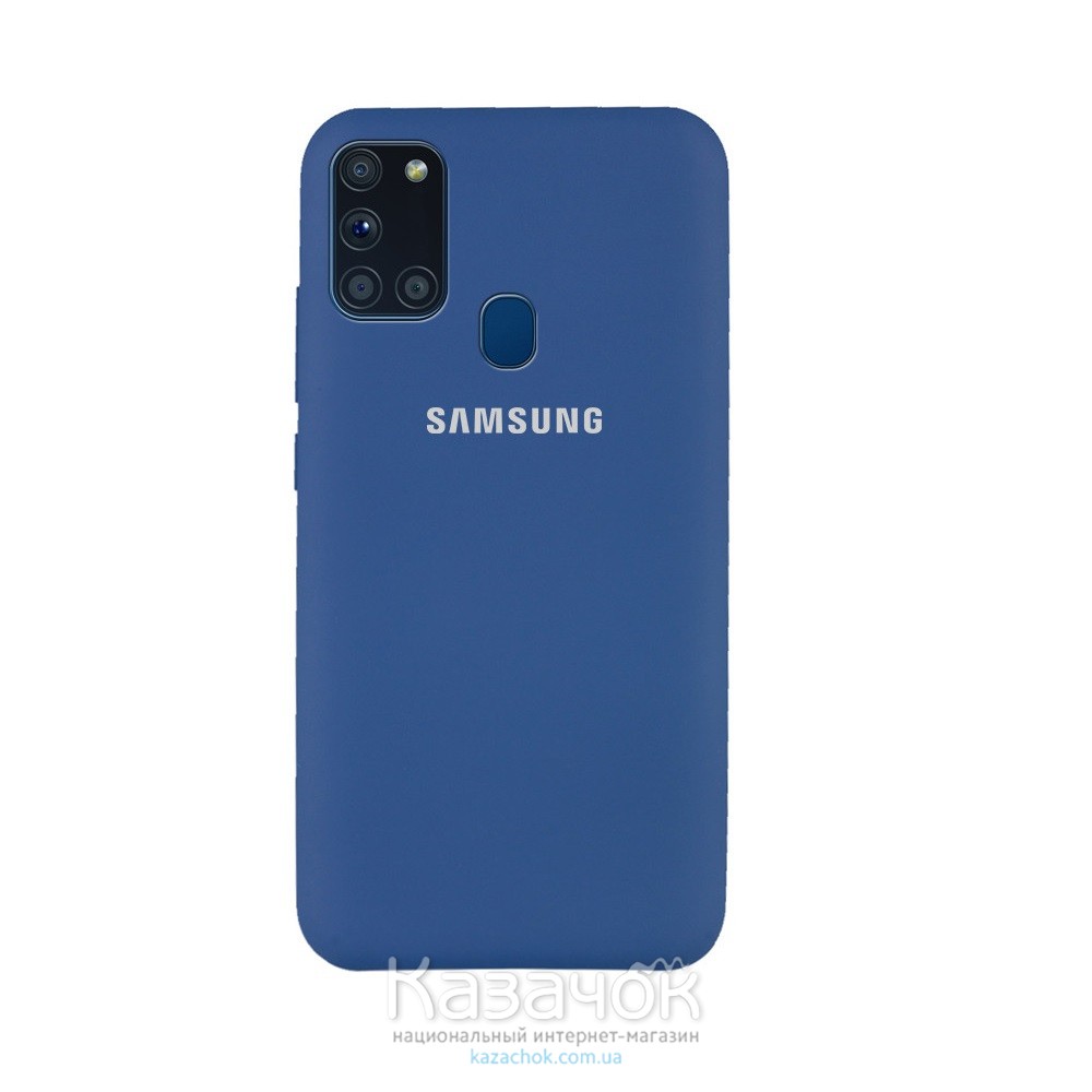 Силиконовая накладка Silicone Case для Samsung A21s 2020 A217 Blue