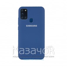Силиконовая накладка Silicone Case для Samsung A21s 2020 A217 Blue
