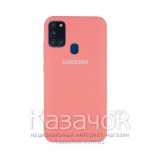 Силиконовая накладка Silicone Case для Samsung A21s 2020 A217 Peach