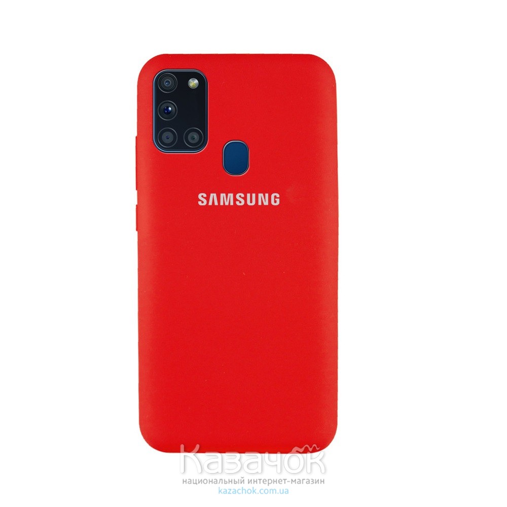 Силиконовая накладка Silicone Case для Samsung A21s 2020 A217 Red