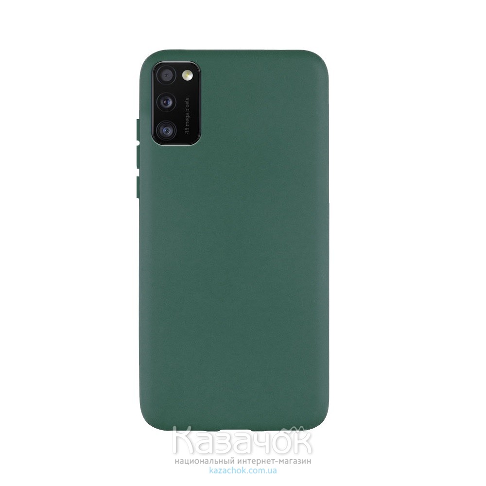 Силиконовая накладка Silicone Case для Samsung A41 2020 A415 Dark Green