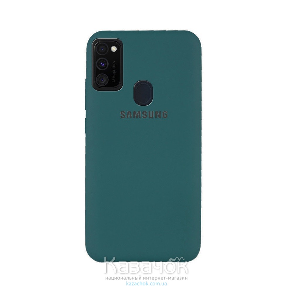Силиконовая накладка Silicone Case для Samsung M21 2020 M215 Dark Green