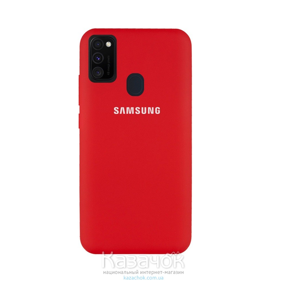 Силиконовая накладка Silicone Case для Samsung M21 2020 M215 Red