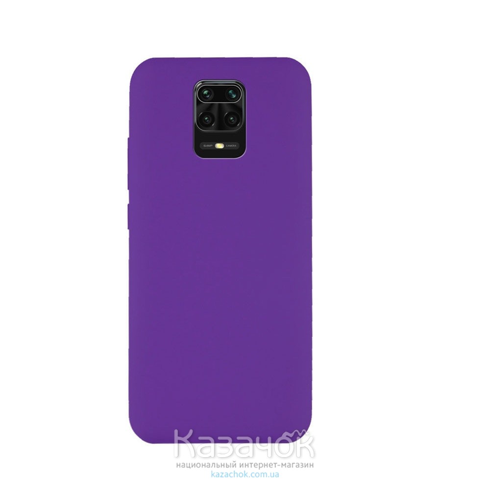 Силиконовая накладка Silicone Case для Xiaomi Redmi Note 9 Pro/ Note 9S Violet