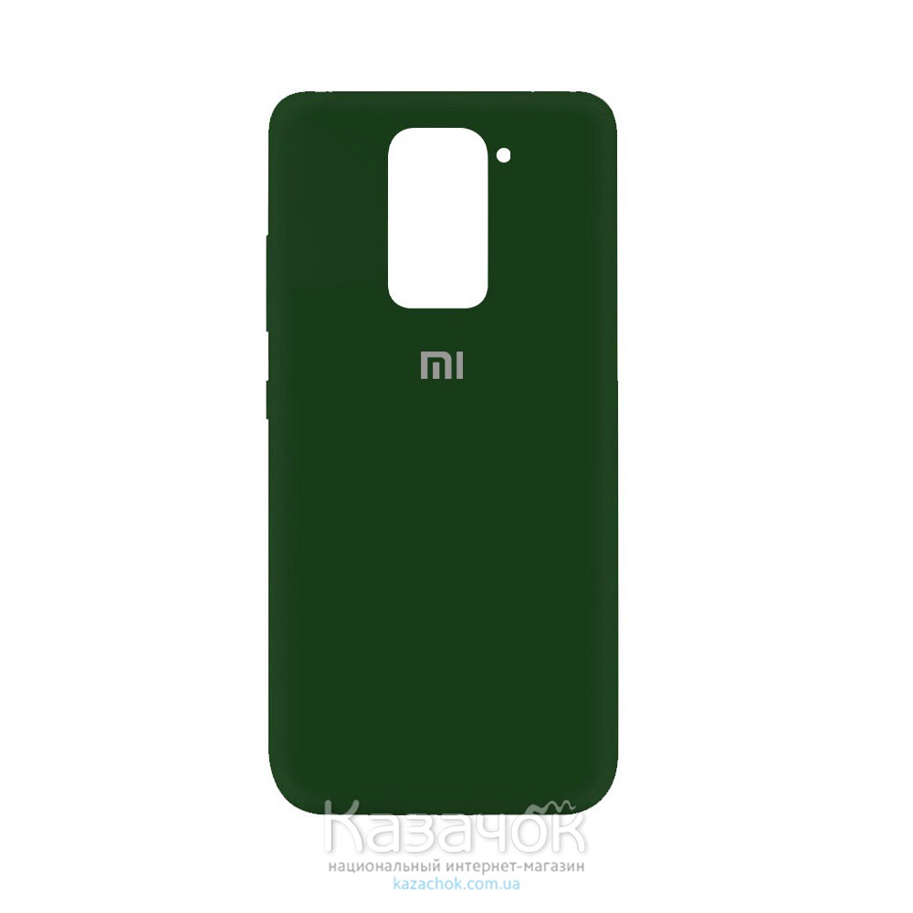 Силиконовая накладка Silicone Case для Xiaomi Redmi Note 9 Dark Green