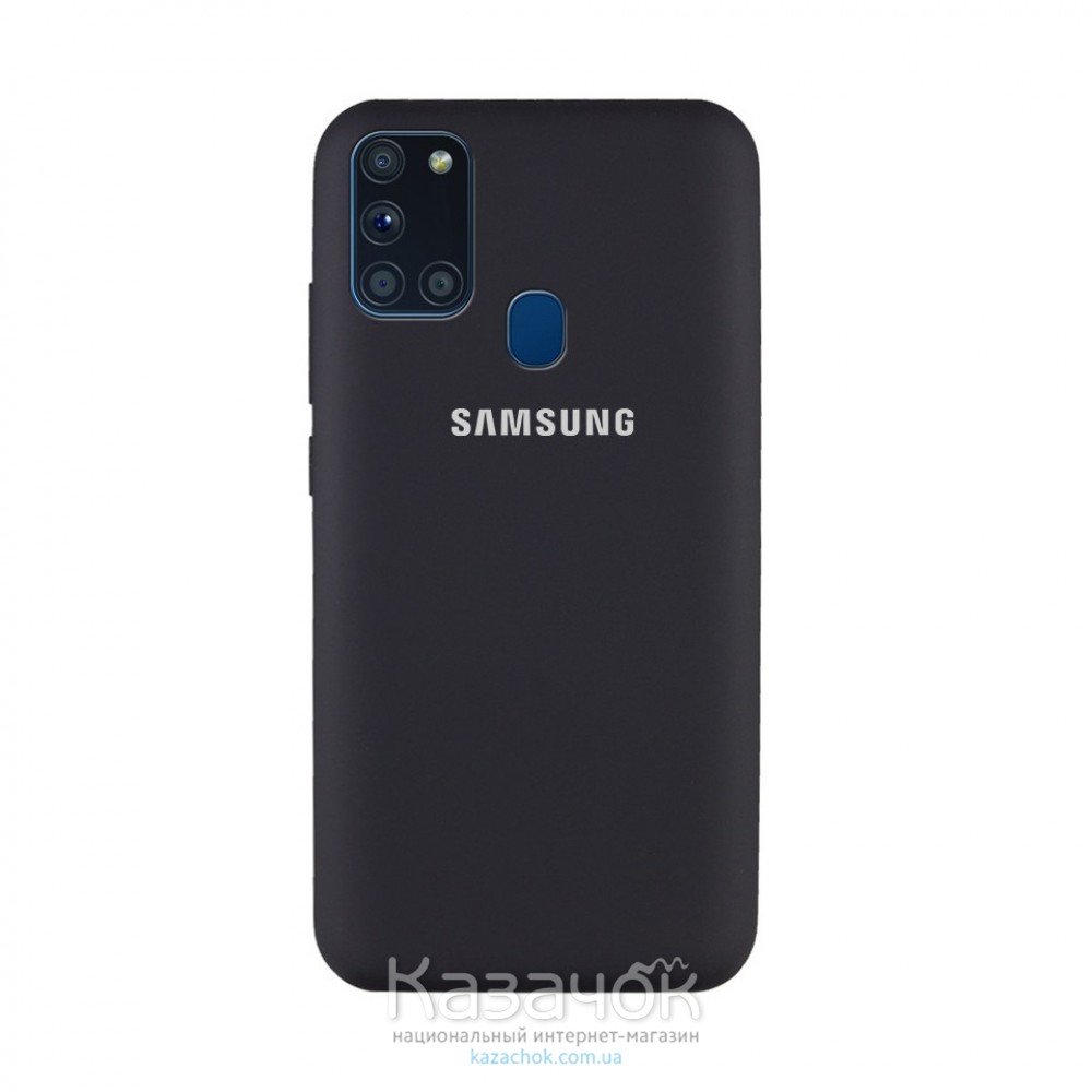 Силиконовая накладка Silicone Case для Samsung A21s/A217 2020 Black