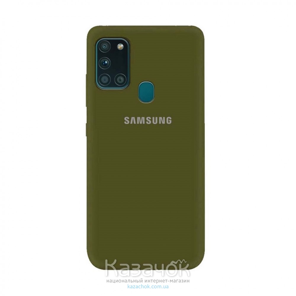 Силиконовая накладка Silicone Case для Samsung A21s/A217 2020 Deep Olive