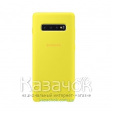 Силиконовая накладка Silicone Case для Samsung S10 2019 Yellow