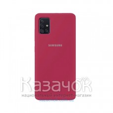 Силиконовая накладка Silicone Case для Samsung A51 2020 A515 Rose Red