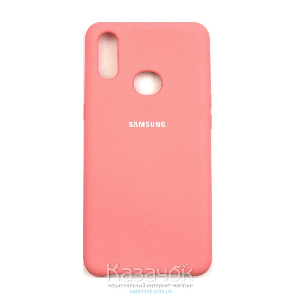 Силиконовая накладка Silicone Case для Samsung A10S/A107 2019 Peach