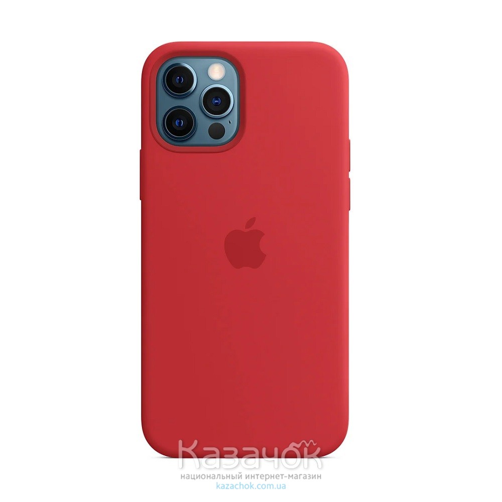 Силиконовая накладка Silicone Case Magsafe для iPhone 12 Pro Max Red
