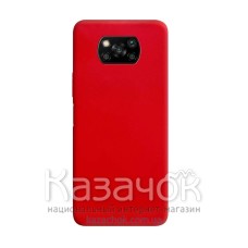 Силиконовая накладка Silicone Case для Xiaomi Poco X3 Red