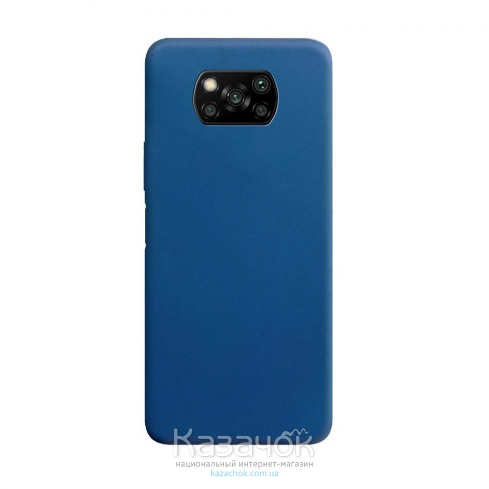 Силиконовая накладка Silicone Case для Xiaomi Poco X3/X3 Pro Navy Blue