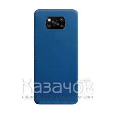 Силиконовая накладка Silicone Case для Xiaomi Poco X3 Dark Blue