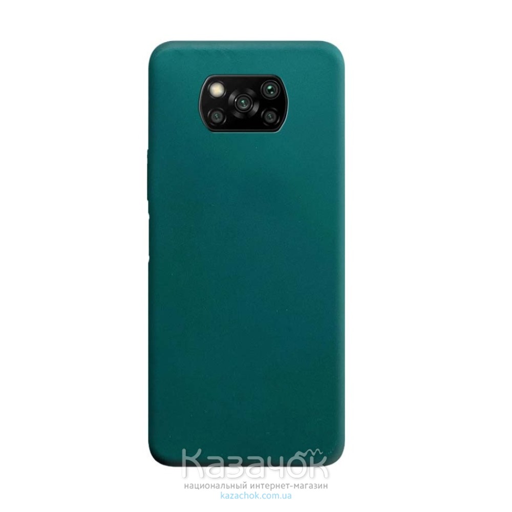 Силиконовая накладка Silicone Case для Xiaomi Poco X3 Dark Green
