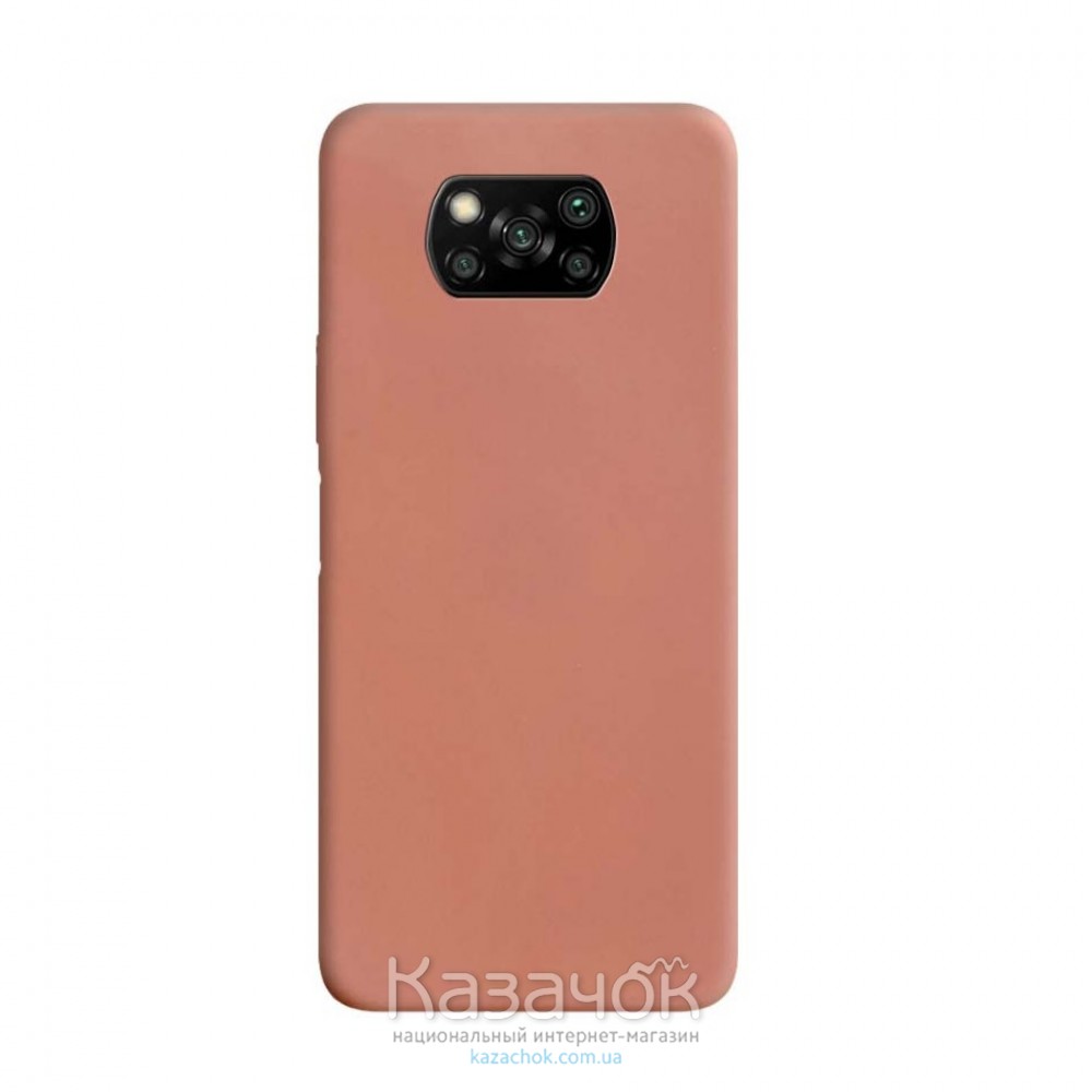 Силиконовая накладка Silicone Case для Xiaomi Poco X3 Pink Sand