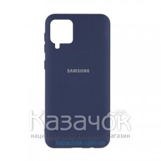 Силиконовая накладка Silicone Case для Samsung A12/A125 2021 Dark Blue