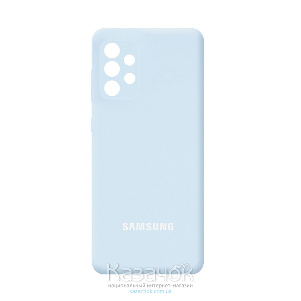 Силиконовая накладка Silicone Case для Samsung A52/A525 2021 Azure