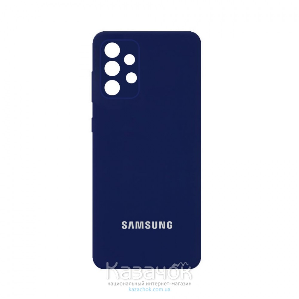Силиконовая накладка Silicone Case для Samsung A52/A525 2021 Dark Blue