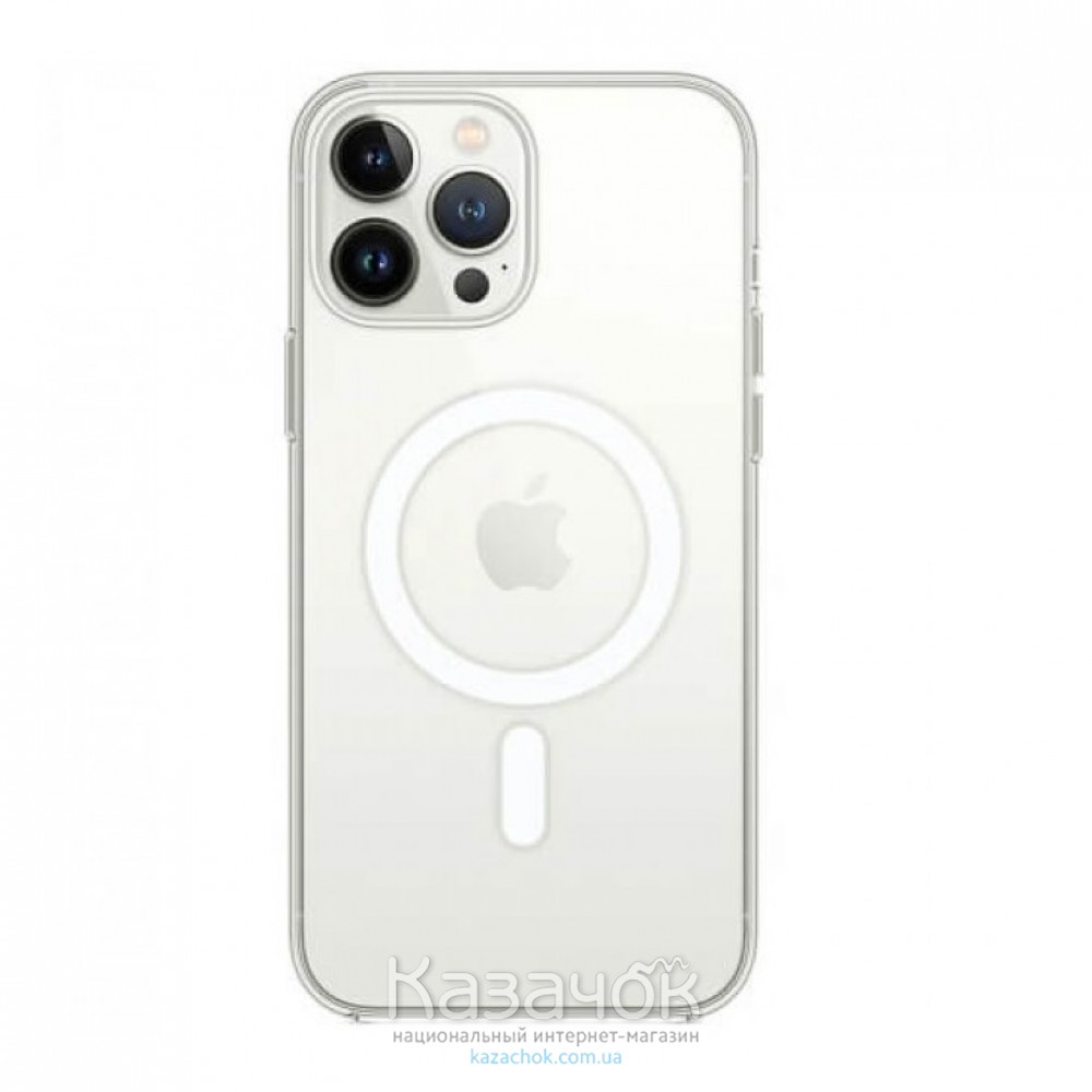 Силиконовая накладка Silicone Case Magsafe для iPhone 13 Pro Max Transparent