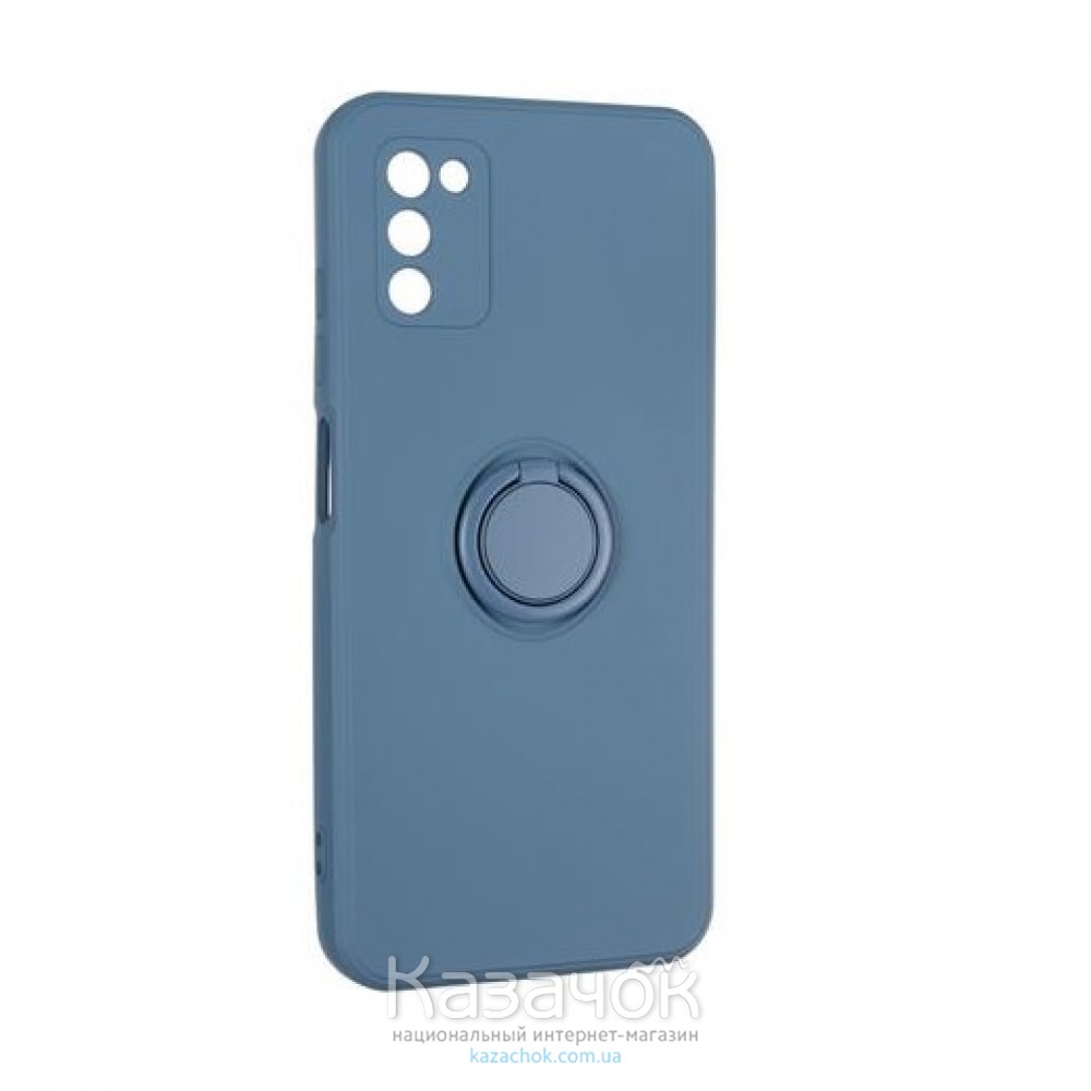 Силиконовая накладка Ring Case для Samsung A12/A127 2021 Blue