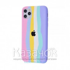 Силиконовая накладка Silicone Case Rainbow для iPhone 11 Pink/Purple