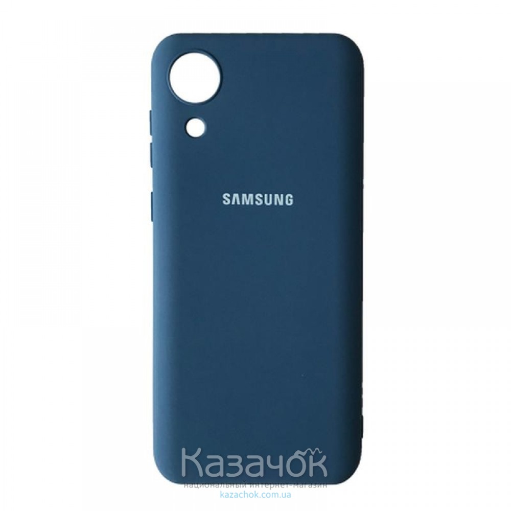 Силиконовая накладка Silicone Case для Samsung A03 Core/A032 2022 Dark Blue