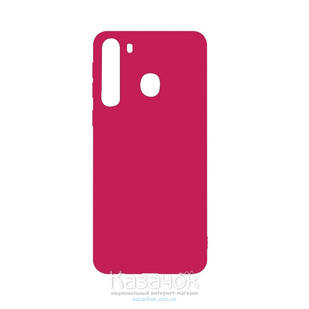 Силиконовая накладка Silicone Case для Samsung A21 2020 A215 Rose Red