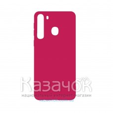 Силиконовая накладка Silicone Case для Samsung A21 2020 A215 Rose Red