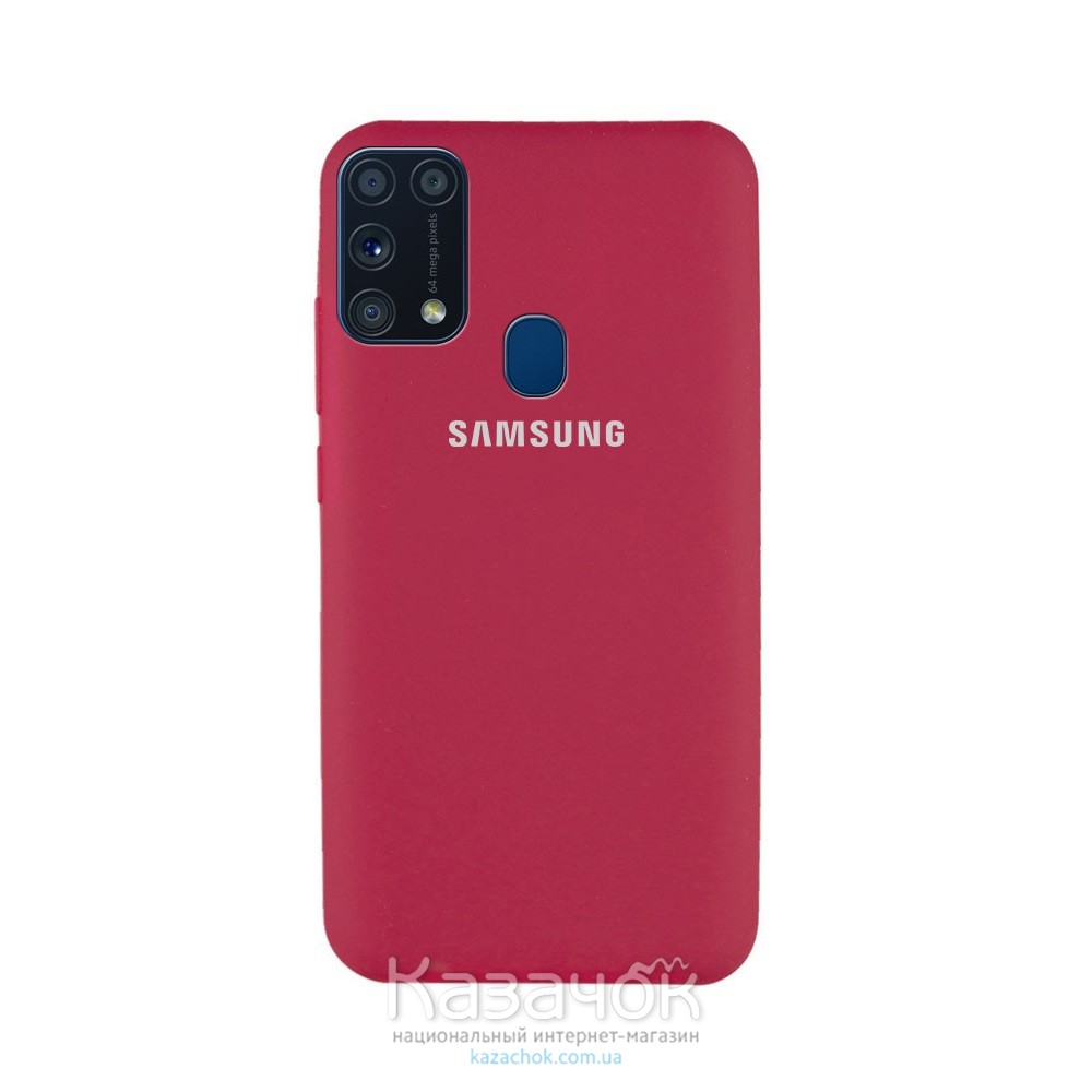 Силиконовая накладка Silicone Case для Samsung M31 2020 M315 Rose Red