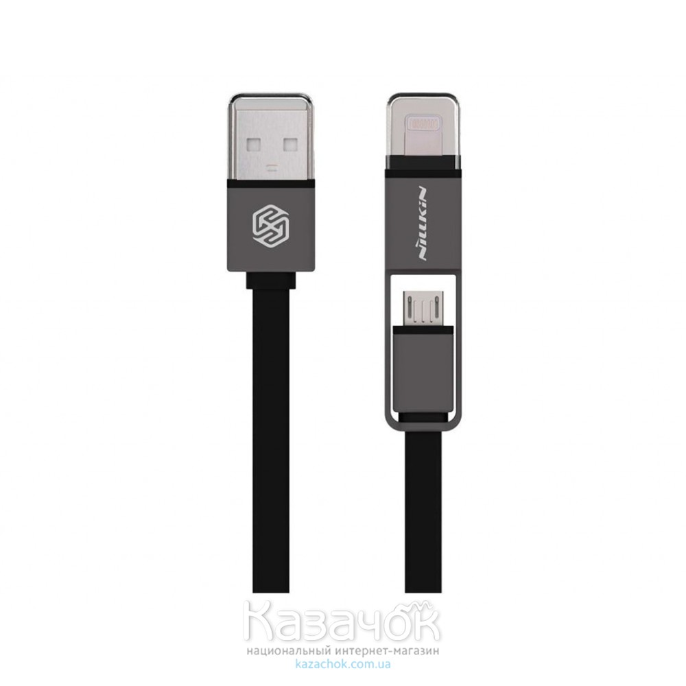 USB-кабель NILLKIN Plus Cable - 1M Black (Lightning/Micro USB)