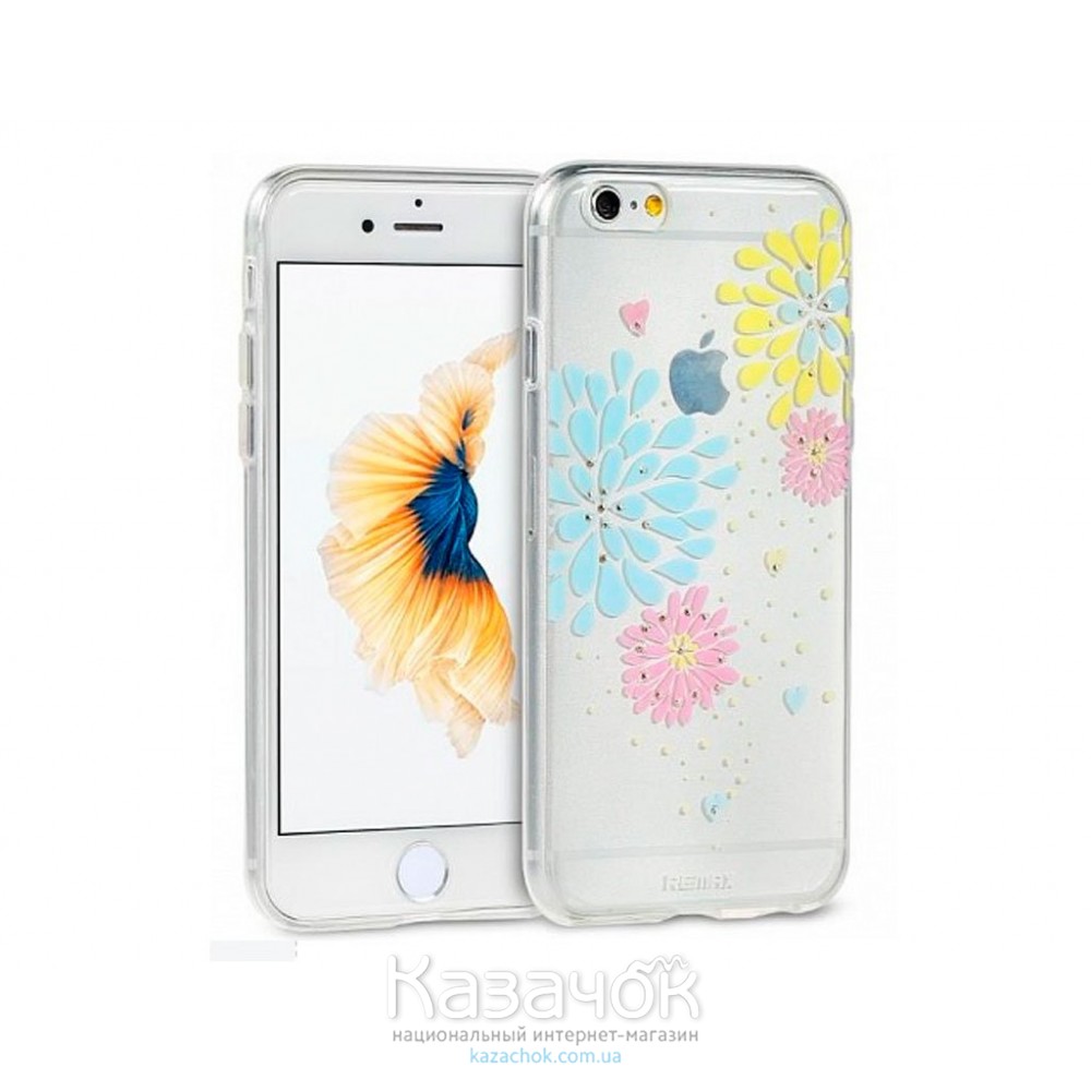 Силиконовая накладка iPhone 6/6S Remax Flower Series Hydrangea (2-0138)