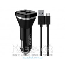 Автомобильное зарядное устройство LDNIO DL-219 USB + cable Lighting (2,1 A) Black