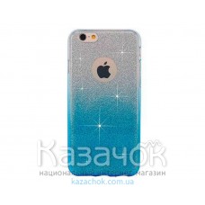 Силиконовая накладка iPhone 6/6S Glitter Gradient Blue